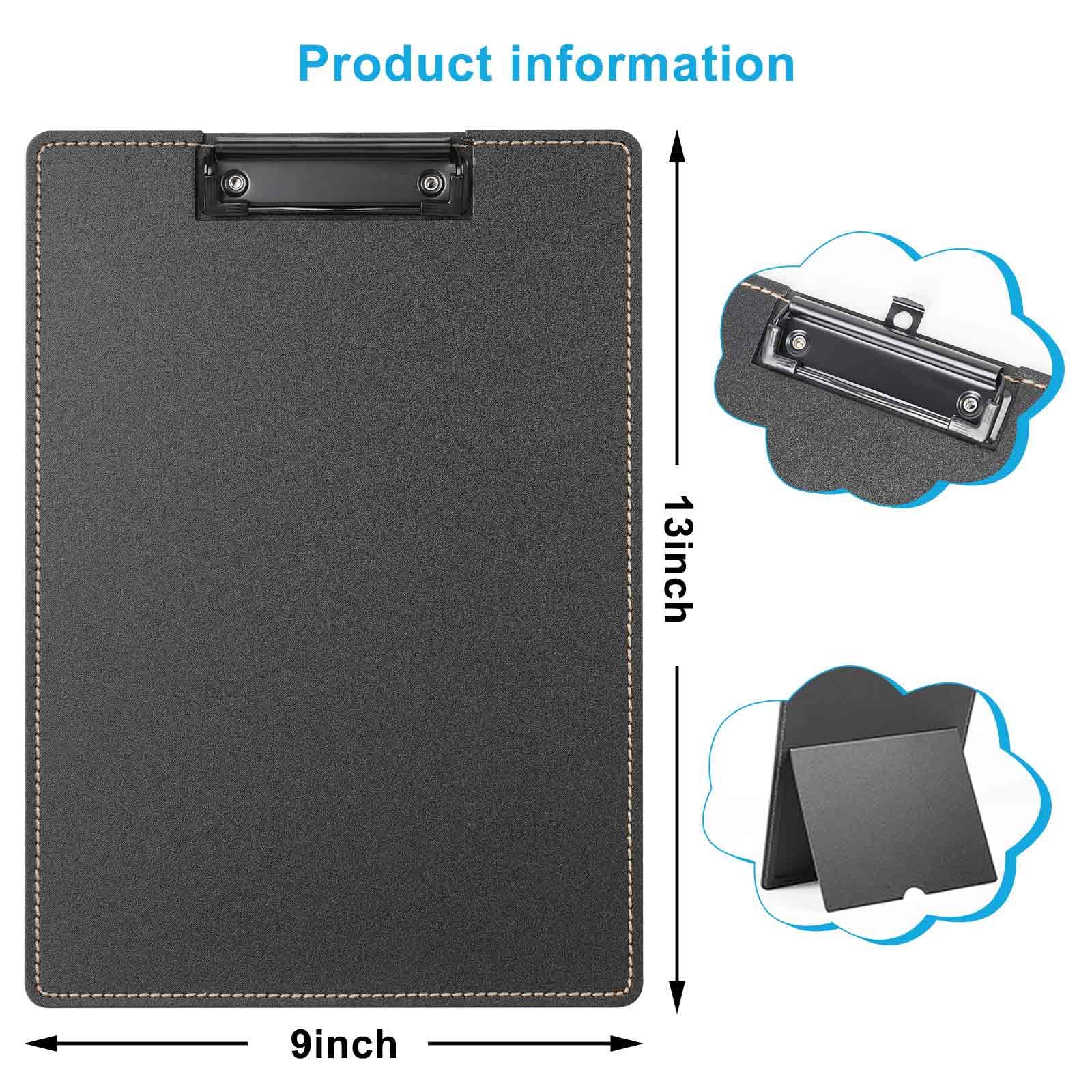 Schreibtisch-Dokumentenhalter zum Tippen von Klemmbrett, Papierhalter Ständer für Schreibtisch beim Tippen Kopierhalter, faltbarer Ständer, Klemmbrett, 22,9 x 33 cm (Schwarz, 1 Stück)
