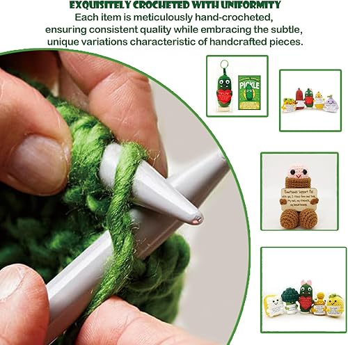 Miniatura 5 de Enrollador de apoyo emocional, regalo de pepino en escabeche hecho a mano, soporte emocional para regalo, pepinillo de ganchillo, apoyo emocional