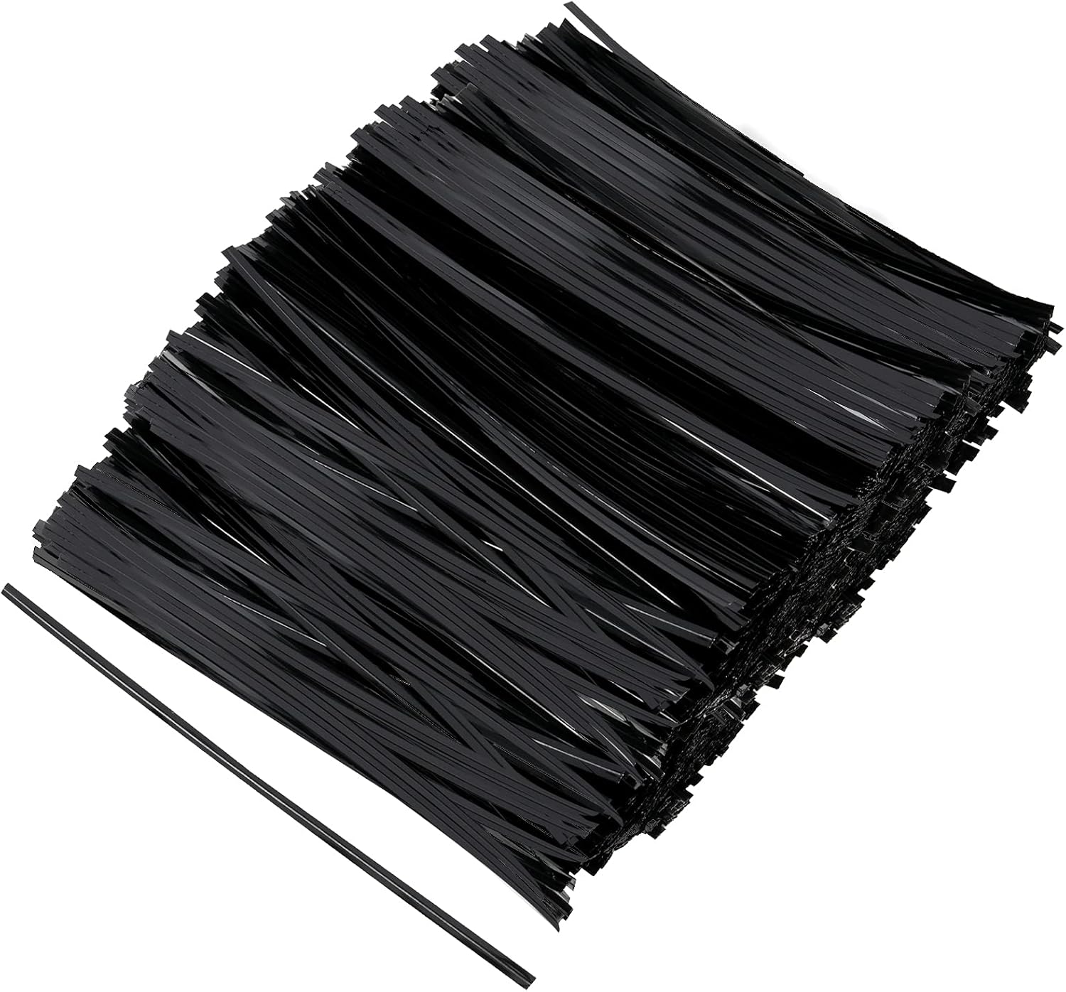 SHEUTSAN 2000 PCS 6 Inches Long Metallic Twist Ties, Black