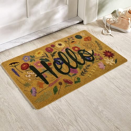 Miniatura 4 de Felpudo de bienvenida de primavera con parte trasera antideslizante, decoración de granja de temporada de flores, 17 x 29 pulgadas