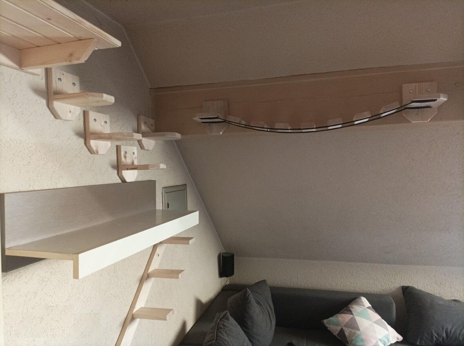 Mur d'escalade pour chat, chaise longue, lit pour chat - étagère XXL, montage rural (kit mur d’escalade)
