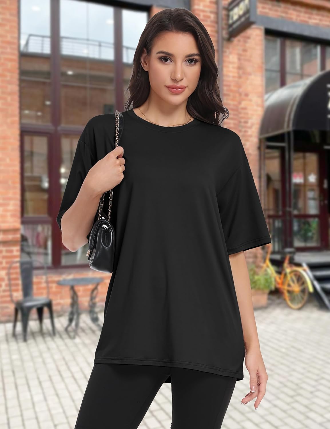 HOPLYNN 3 Pack Womens Oversized T Shirts Loose Fit Crew Neck Summer Short Sleeve Plus Size Tops 2026 Fashion Workout Tees - Image 3