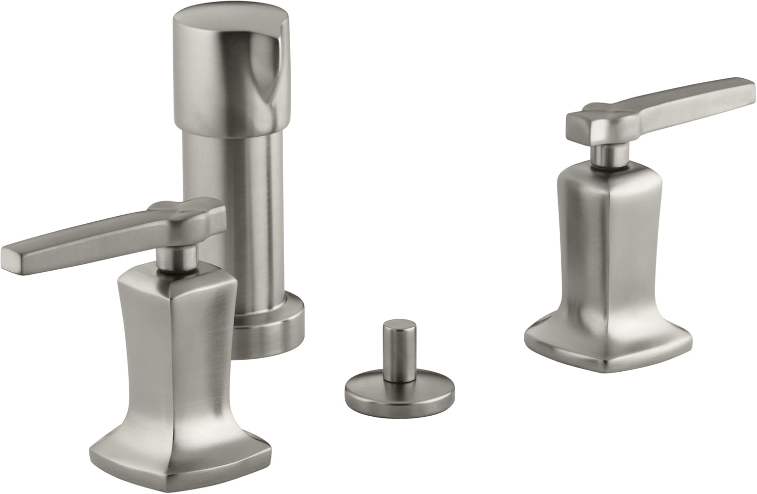 KOHLER K-16238-4-SN Margaux Vertical Spray Bidet Faucet with Lever Handles, Vibrant Polished Nickel - - 