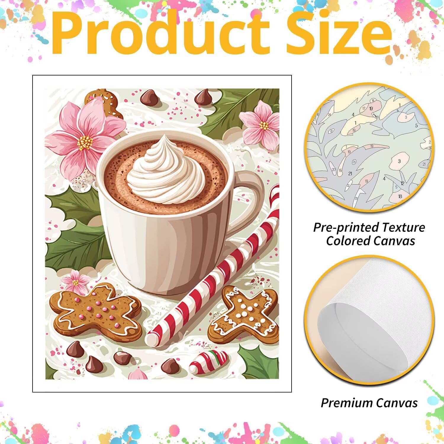 WEISHIWE Caffè Dipingere con i Numeri per Adulti, 70x90cm a-518 | Paint by Numbers Kit con Pennelli e Acrilico Pigmento, Fai da te Olio La Pittura di Numeri Kit, Decora la Casa, senza Cornice