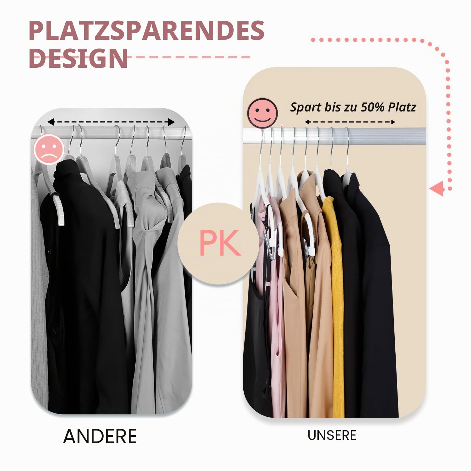 ManGotree Hosenbügel mit beweglichen Klammern, rutschfeste Samtkleiderbügel, platzsparende Rockbügel für Hemden, Hosen, Kleider, Röcke, Mäntel (18 Pack, Weiß)