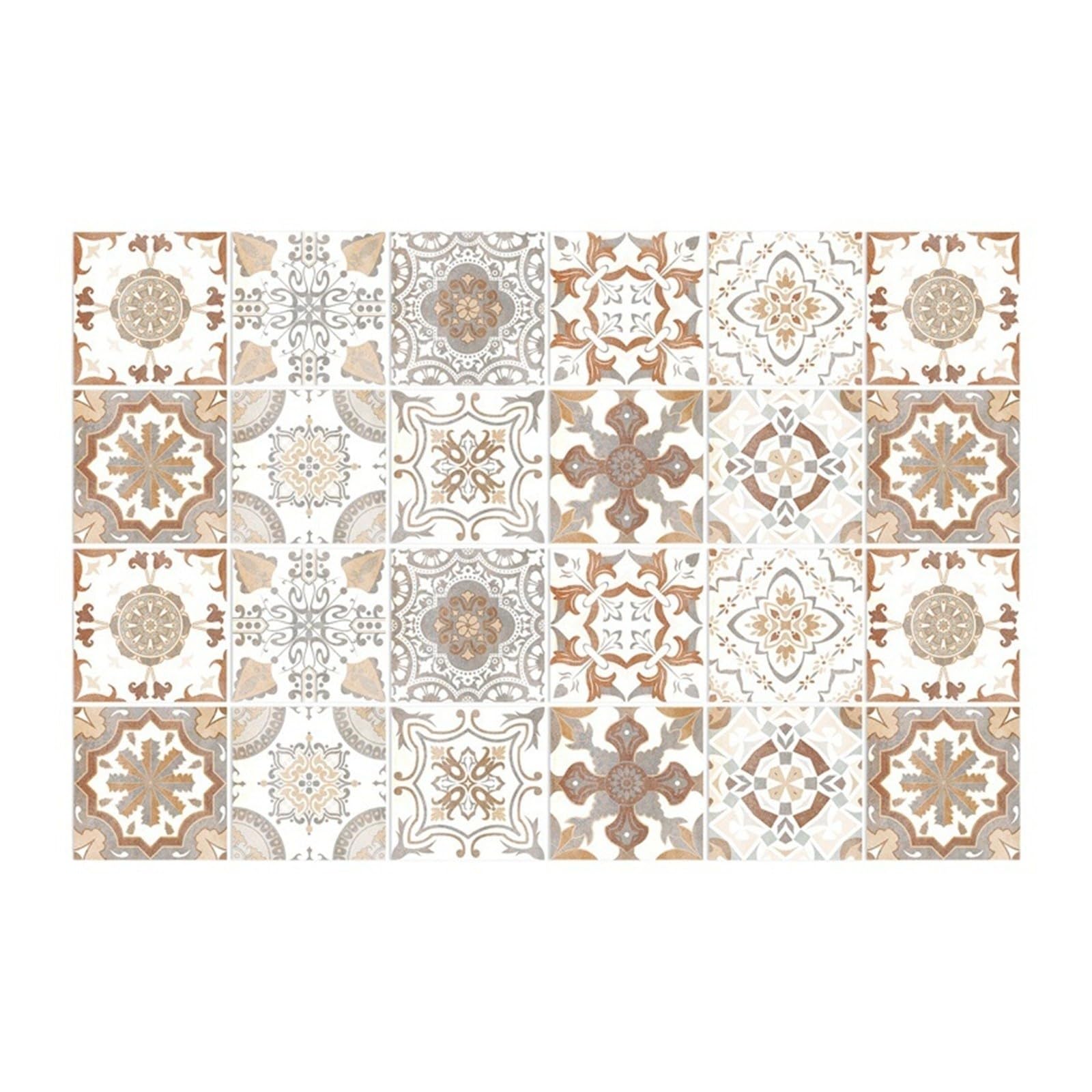 Pegatinas de azulejos autoadhesivas decoración de pared de cocina impermeable a prueba de aceite Retro amarillo claro 24 Uds película mate(L=20 * 20 * 24PCS)