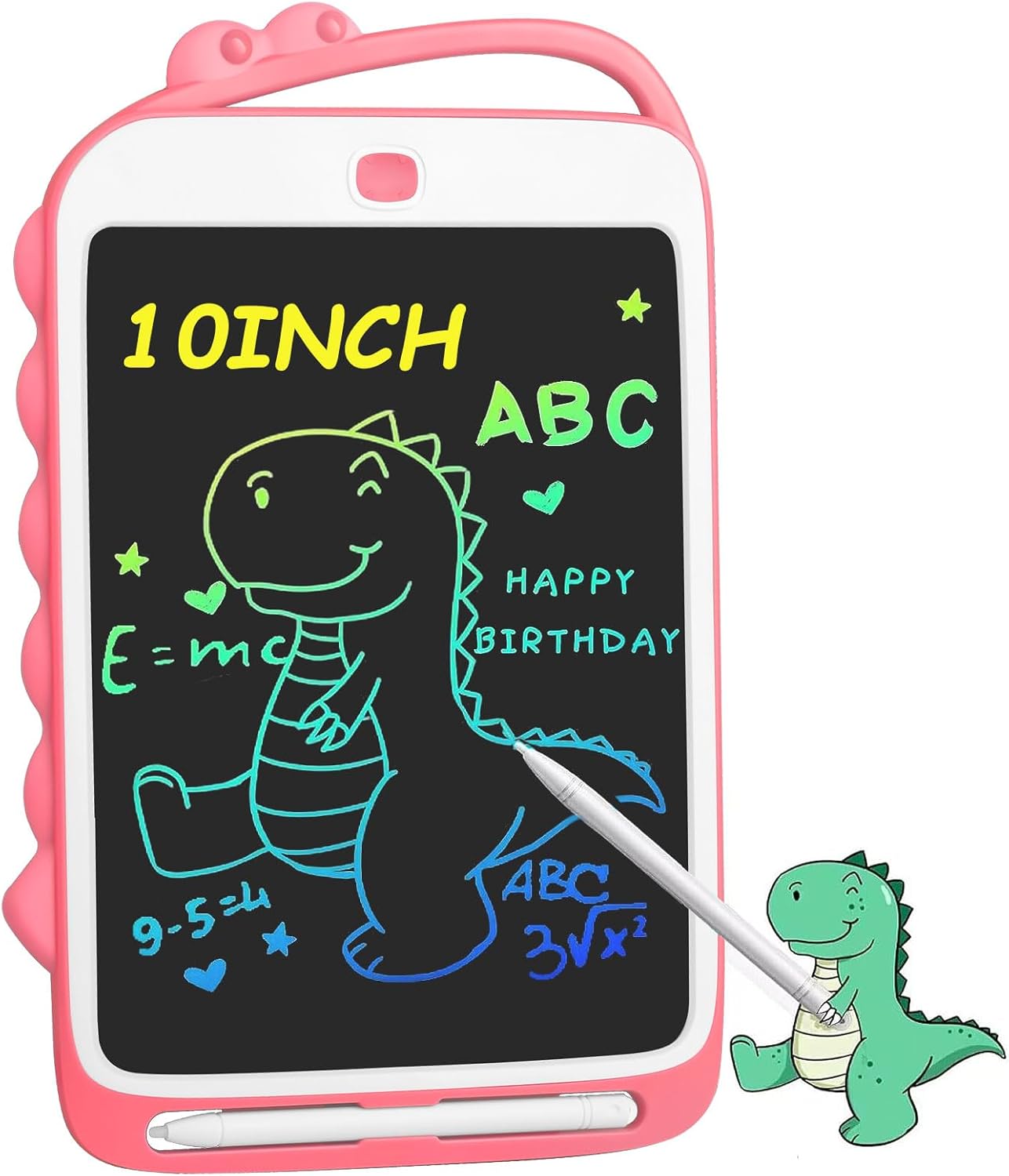 LCD Writing Tablet for Kids,10 inch Dinosaur Doodle Board,Erasable Drawing Tablet with Lock Function, Portable Writing Pad Toddler Toys, Gifts for 3-6 Years Old Boys and Girls,Pink