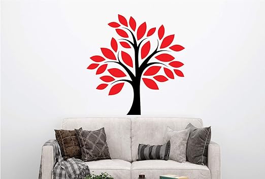 VVWV Tree Wall Stickers for Home Living Kids Bed Room Hall Kitchen Wall Decor Stickers PVC Vinyl Decals L X H 50 X 60 CMS