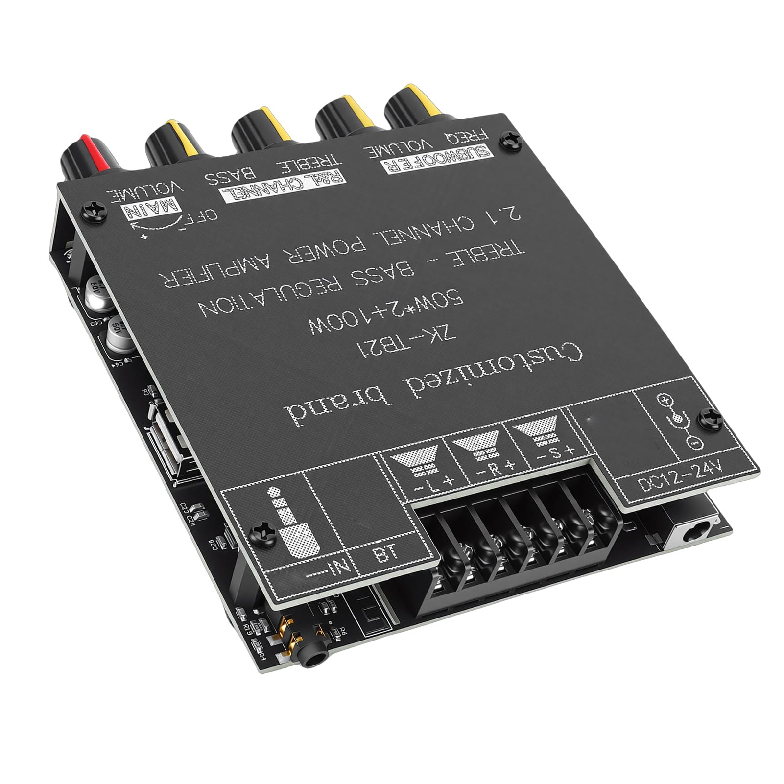 Dpofirs Bluetooth Sound Amplifier Board 50W with Treble Bass Control