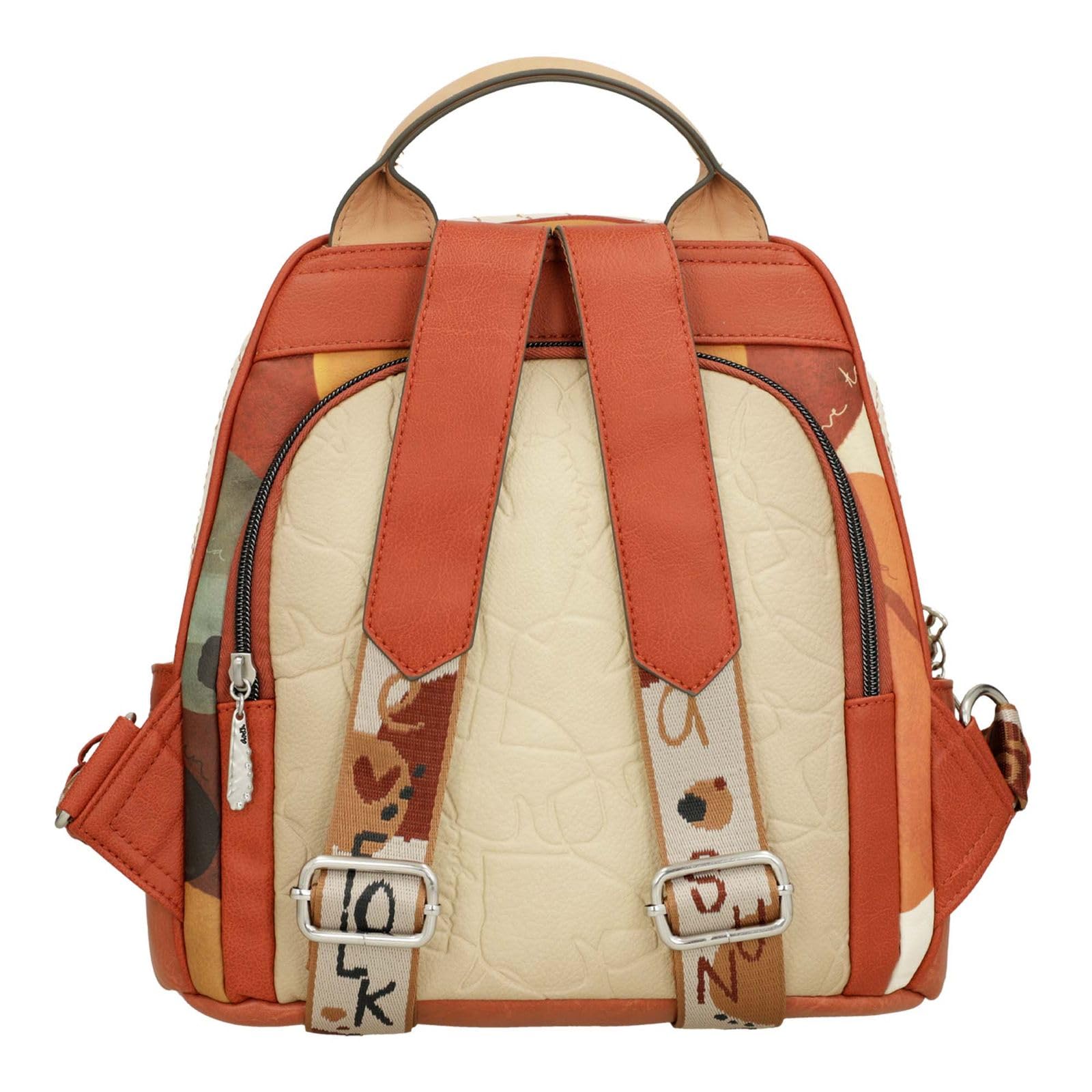 Anekke Mochila Antirrobo Alma - Seguridad y Estilo | Compartimentos Secretos y Asas Ajustables - Medidas: 28x29x14 cm - Accesorios y Complementos Mujer