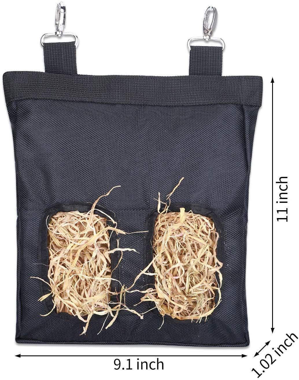 2 Rete Portafieno Per Conigli Con Ganci - Mangiatoia Appendibile Per Piccoli Animali