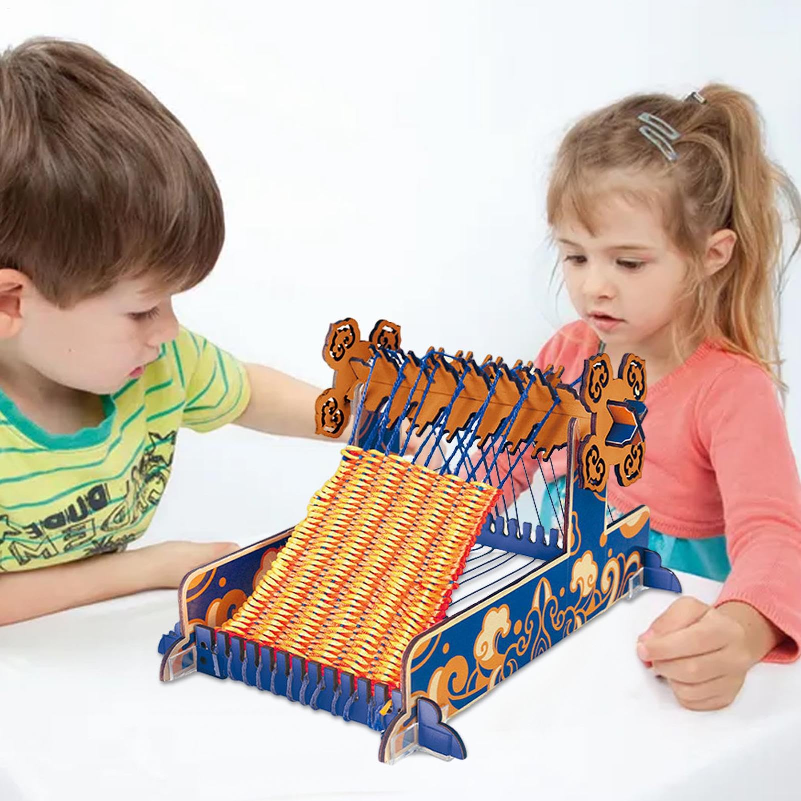 Cushangty Kit Tessitura per Bambini Set Creativo con Telaietto per Ragazze | Materiali Artistici Educativi per Realizzare Sciarpe per Animali Sottobicchieri Borse per Telefoni Portabicchieri