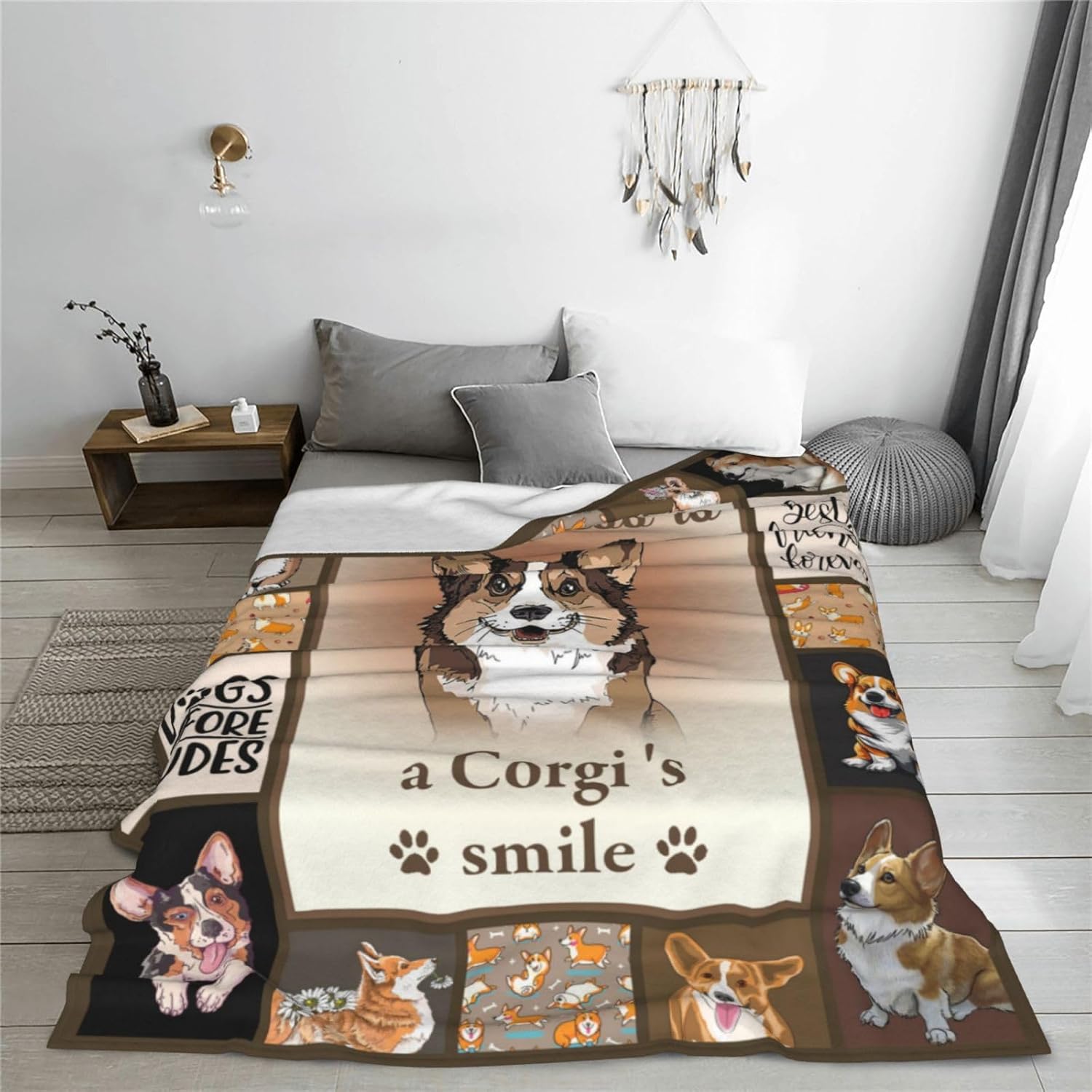 Corgi Blanket Corgi Throw Blanket Soft Fleece Flannel Dog Gifts for Men Boys Women Girls Lovers Adults Stuff Plush for Couch Sofa Bed Room Decor 40"X50" - Image 3