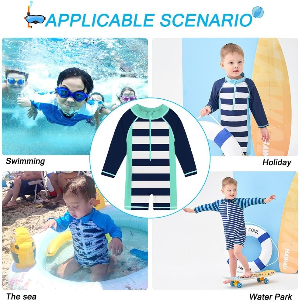Funnycokid Baby Swimsuit Boy Toddler Bathing Suit Rash Guard UPF 50+ Swimwear 6 Months-4T - Image 6