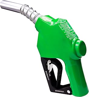 1" Inch NPT Green Automatic Fuel Nozzle Heavy Auto Shut-Off Aluminum Alloy Diesel Petrol Fuel Transfer Pump Nozzle W/Three Notch Hold Open Clip The Max Flow Rate 32 GPM Not for gravity tank