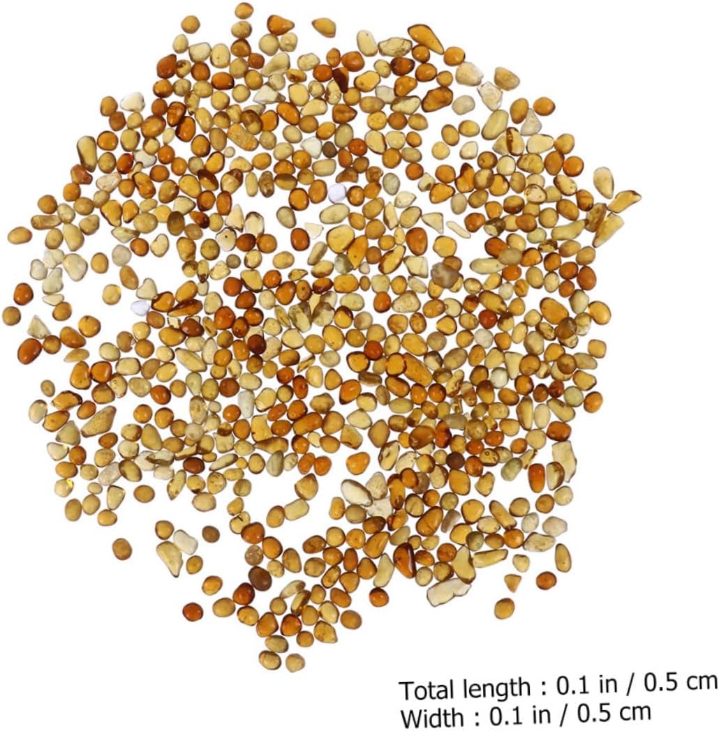 Aquarium Gravel and Terrarium Gravels Set, Red and Amber Colored River Pebbles, 500g Bulk Decorative Stones for Fish Tank Substrate and Indoor Plant Landscaping
