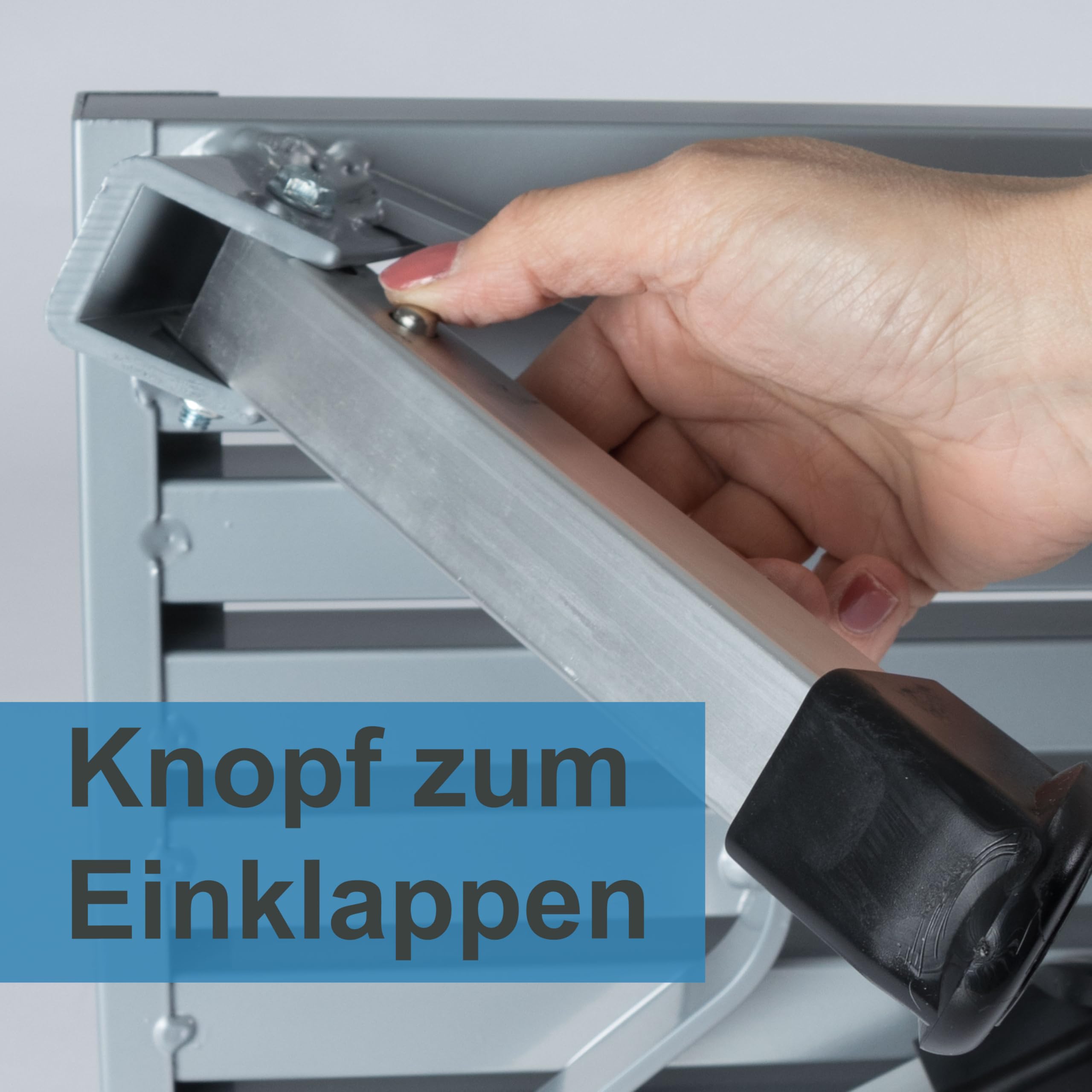 Caravan Trittstufe Klappbare Stufe aus Aluminium bis zu 150kg belastbar mit Anti-Rutsch-Trittfläche Einstiegshilfe Einzeltritt Faltbar Wohnwagen Wohnmobil Fußbank Tritt
