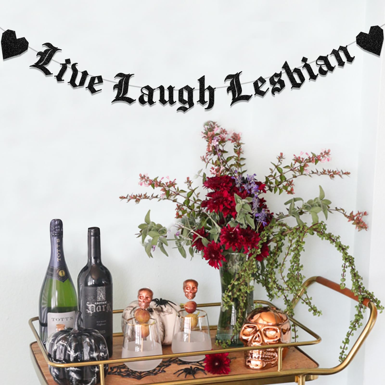 Sursurprise Lesbian Bachelorette Party Decorations, Live Laugh Lesbian Banner - Image 2