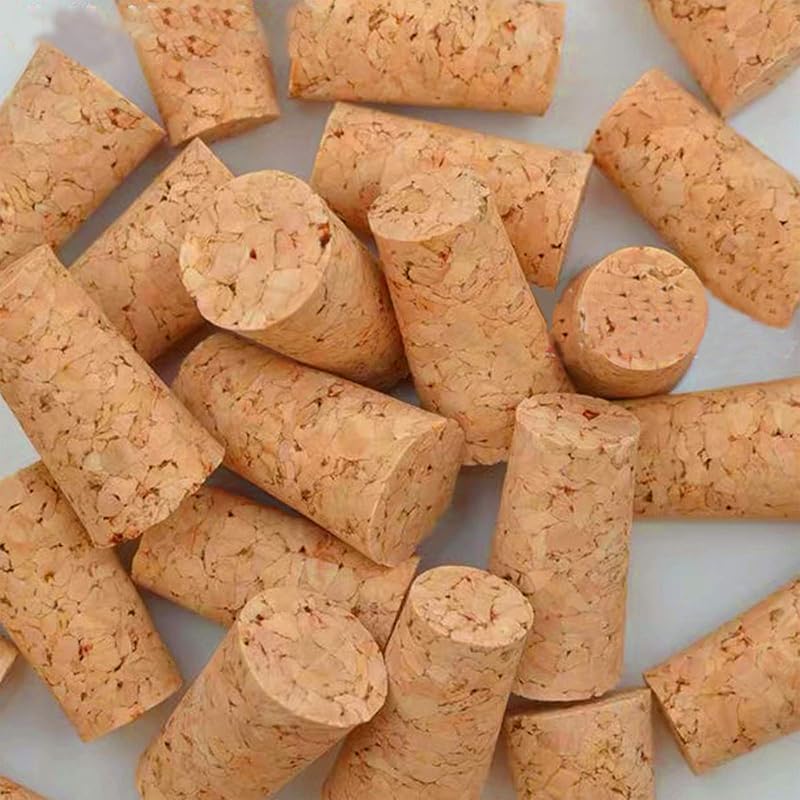 Paquete de 30 corchos de madera blanda Natural, tapón de botella de cerveza de madera de corcho cónico para manualidades de elaboración de vino, a prueba de fugas