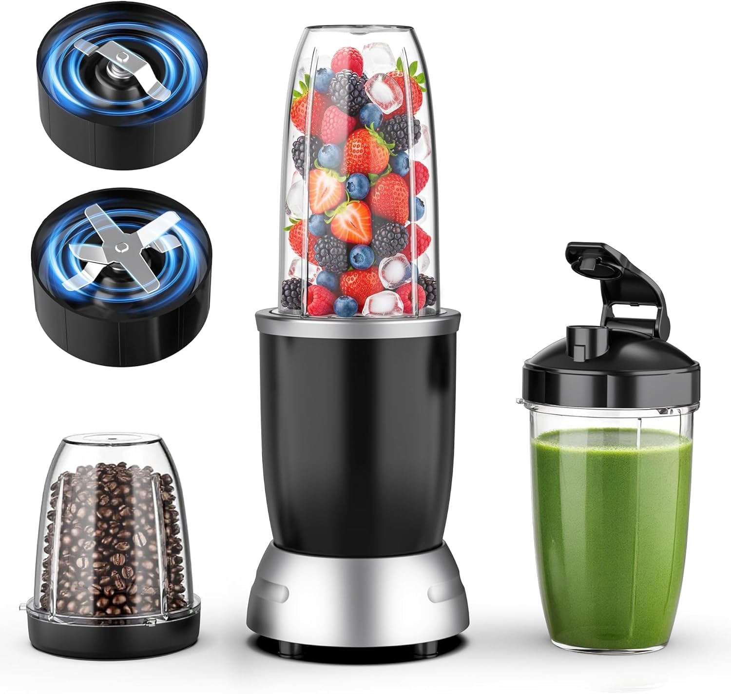 Teendow Frullatore 3 in 1, 1200 W ad alte prestazioni, frullatore per frullati