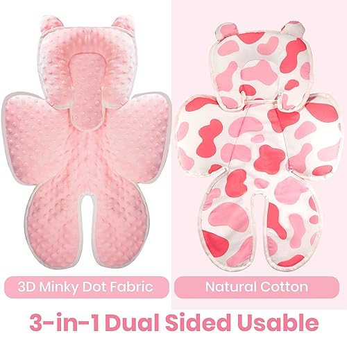 Miniatura 2 de Asiento de coche 3 en 1 reversible de algodón Minnky para asiento de automóvil para recién nacidos, suave y transpirable, cojín de apoyo para la