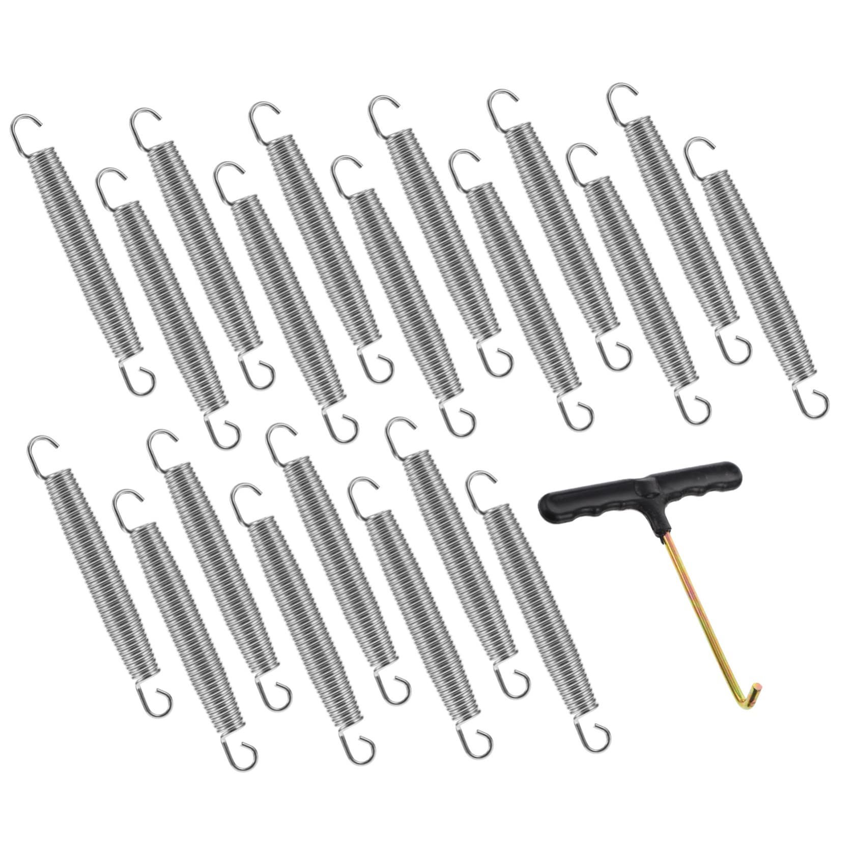 FUNOMOCYA 21 Pcs Spring Bow Extension Springs Spring Heavy Duty Galvanized Trampoline Springs Steel Wire Springs Galvanized Springs and Extension Spring Sprung Galvanized Steel Wire Silver