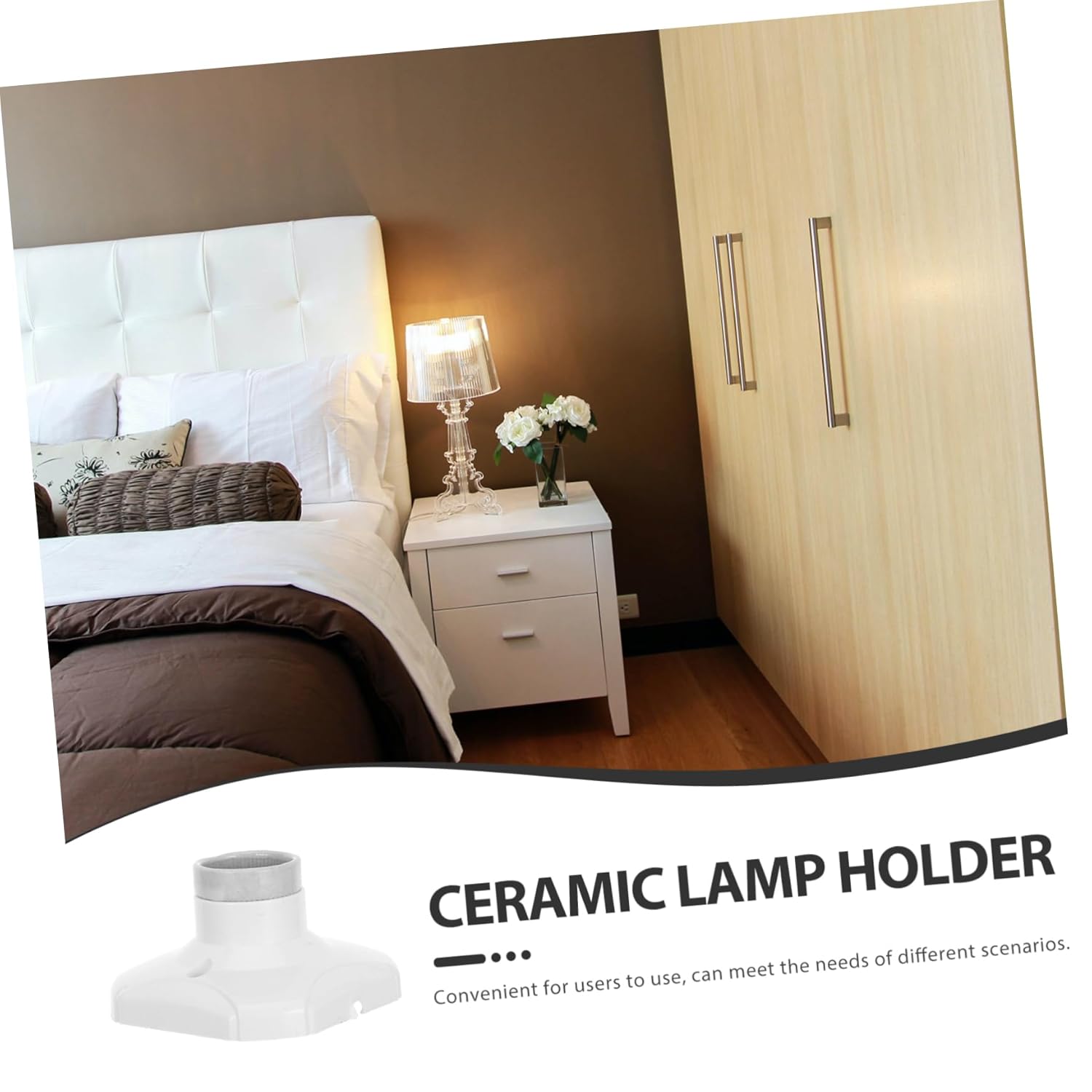 jojofuny 20Pcs Screw-Type Ceramic Ceiling Lamp Holder Base for Bulbs Compatible Pendant Lamp Socket Replacement Easy Installation Light Bulb Fixture for Home and Commercial Use