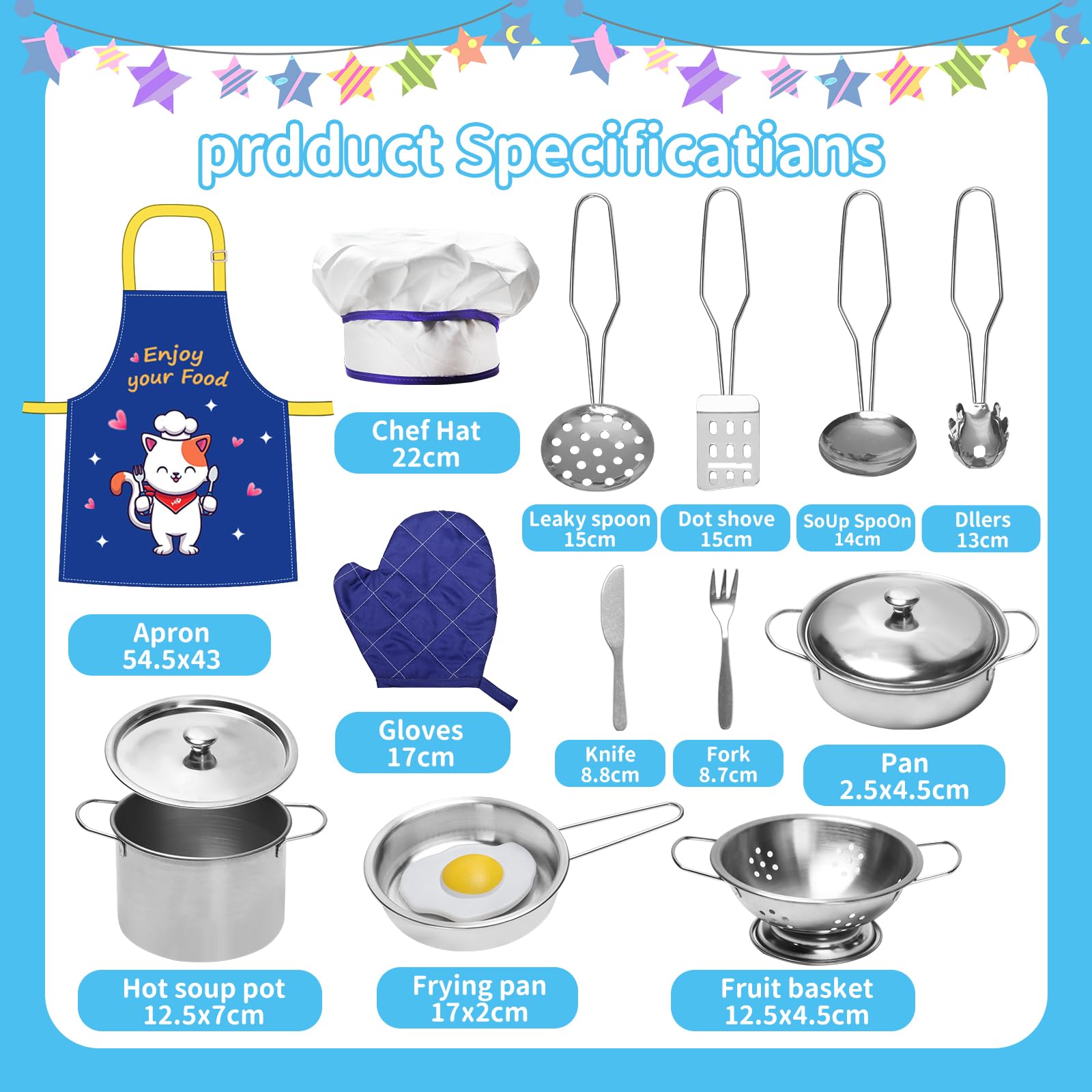 Giochi Cucina Bambini 32 Pezzi Giocattoli da Cucina per Bambini,Cucina Accessori Cucina Bambini,Giocattolo per Bambini Set di Pentole e Padelle in Acciaio Inossidabile,Utensili da Cucina