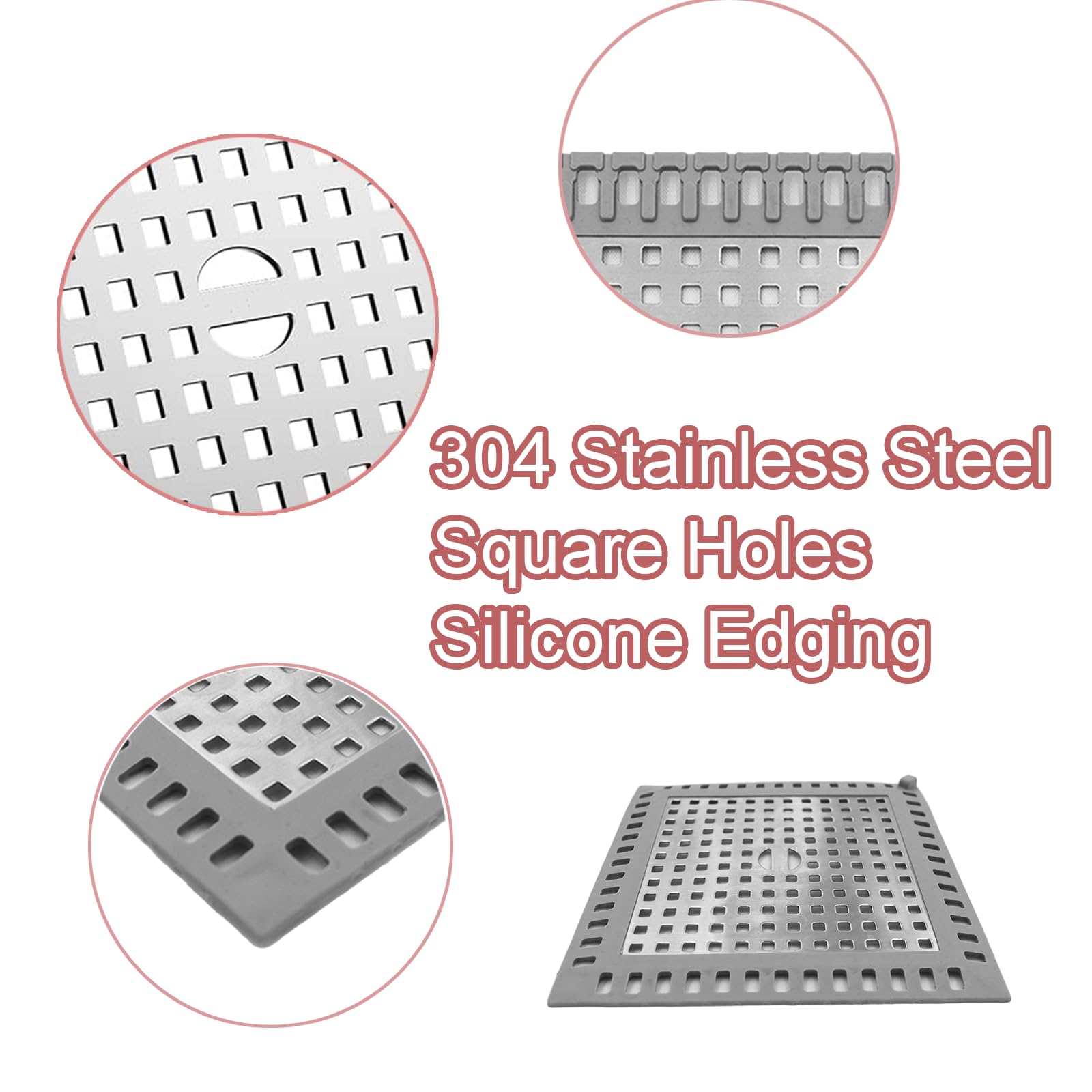 Récupérateur Cheveux Douche Lot De 2 Attrape-Cheveux En Acier Inoxydable Et Silicone Pour 585377