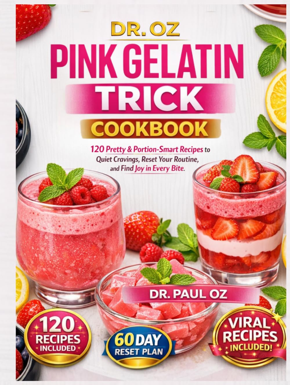 DR. OZ PINK GELATIN TRICK COOKBOOK: 120 Pretty & Portion-Smart Recipes to Quiet Cravings, Reset Your Routine, and Find Joy in Every Bite.