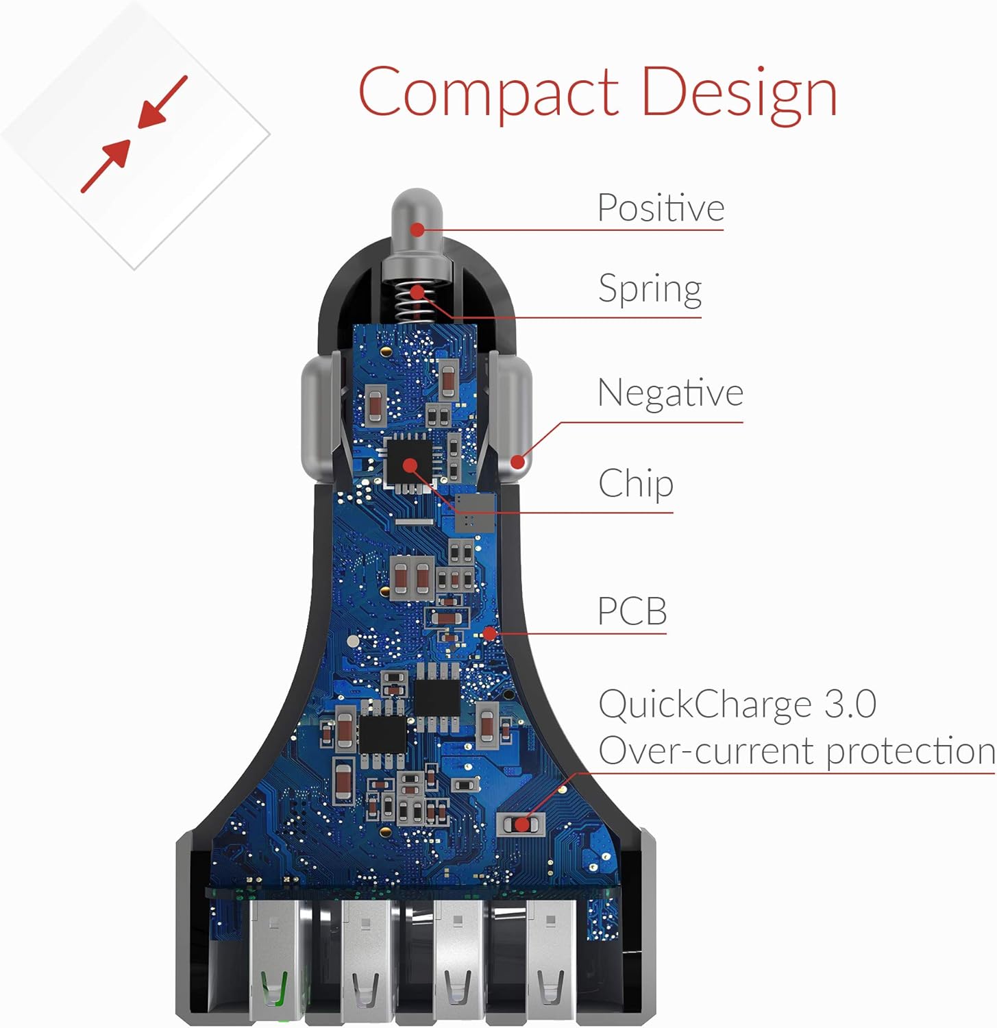 Popular Crave CarHub 54W 4 Port USB Car Charger, Qualcomm Quick Charge 3.0 - Black Popular Crave CarHub 54W 4 Port USB Car Charger, Qualcomm Quick Charge 3.0 - Black