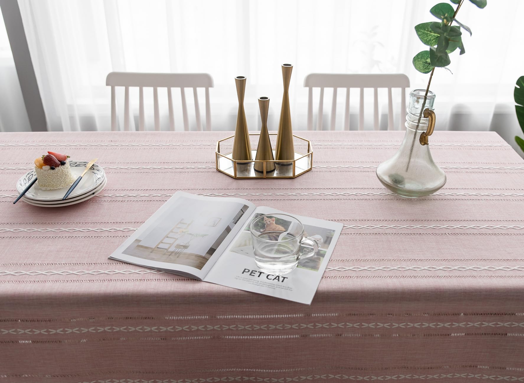 WELLHOME Tovaglia a quadretti rosa, in cotone D. 160 x 160 cm | Leroy Merlin