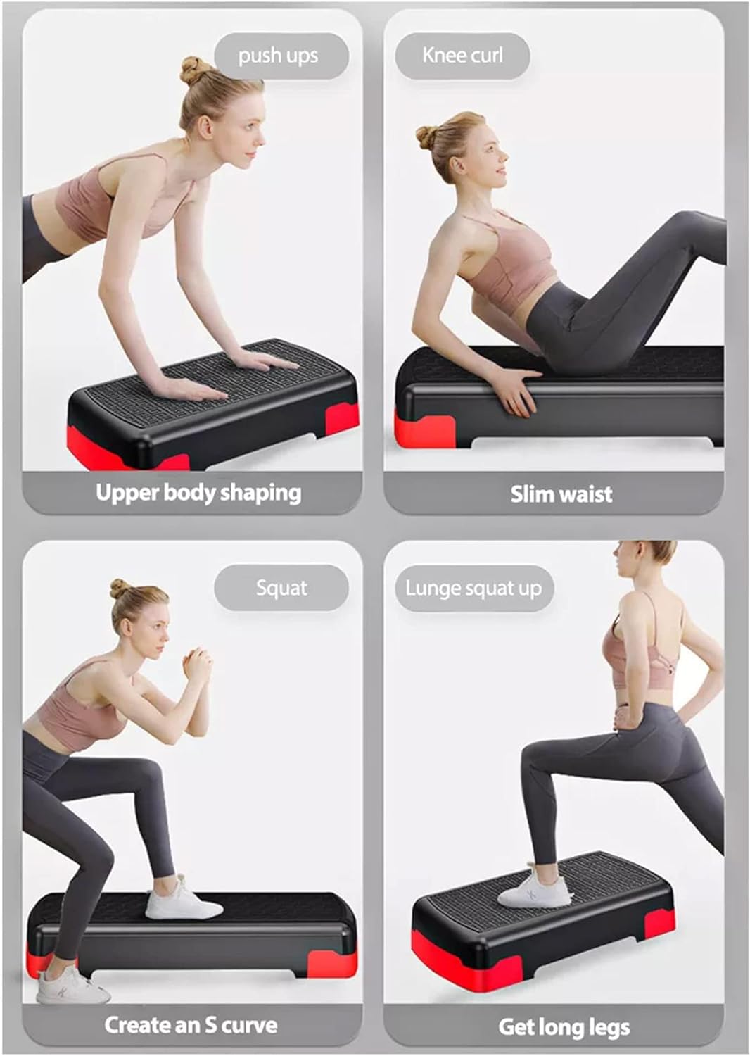 45Cm Adjustable Fitness Pedals Aerobic Step Platform Exercise Board for Home Yoga Pedal Fitness Equipment Exercise Aerobic Step