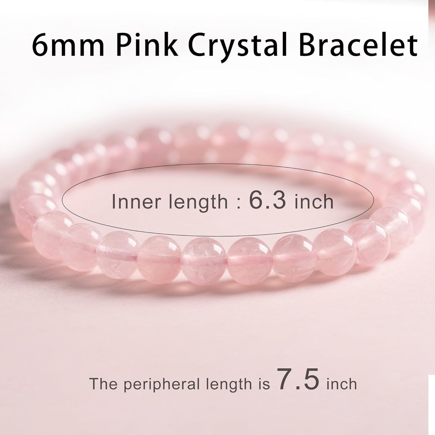 3 Pcs Natural Crystal Bead Bracelet Handmade Semi-Precious Stone Bracelet 6mm Healing Round Stretch Bracelet for Yoga Sleep Relieve Anxiety Jewelry Gifts - Image 8