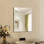 Mirrorons Miroir mural, 20" x 28" Miroir Vanity, Miroir de salle de bains rectangle, Miroirs pour la chambre à coucher de salle d'eau murale, Miroir sans cadre avec bord poli, Pendules horizontales & Vertical