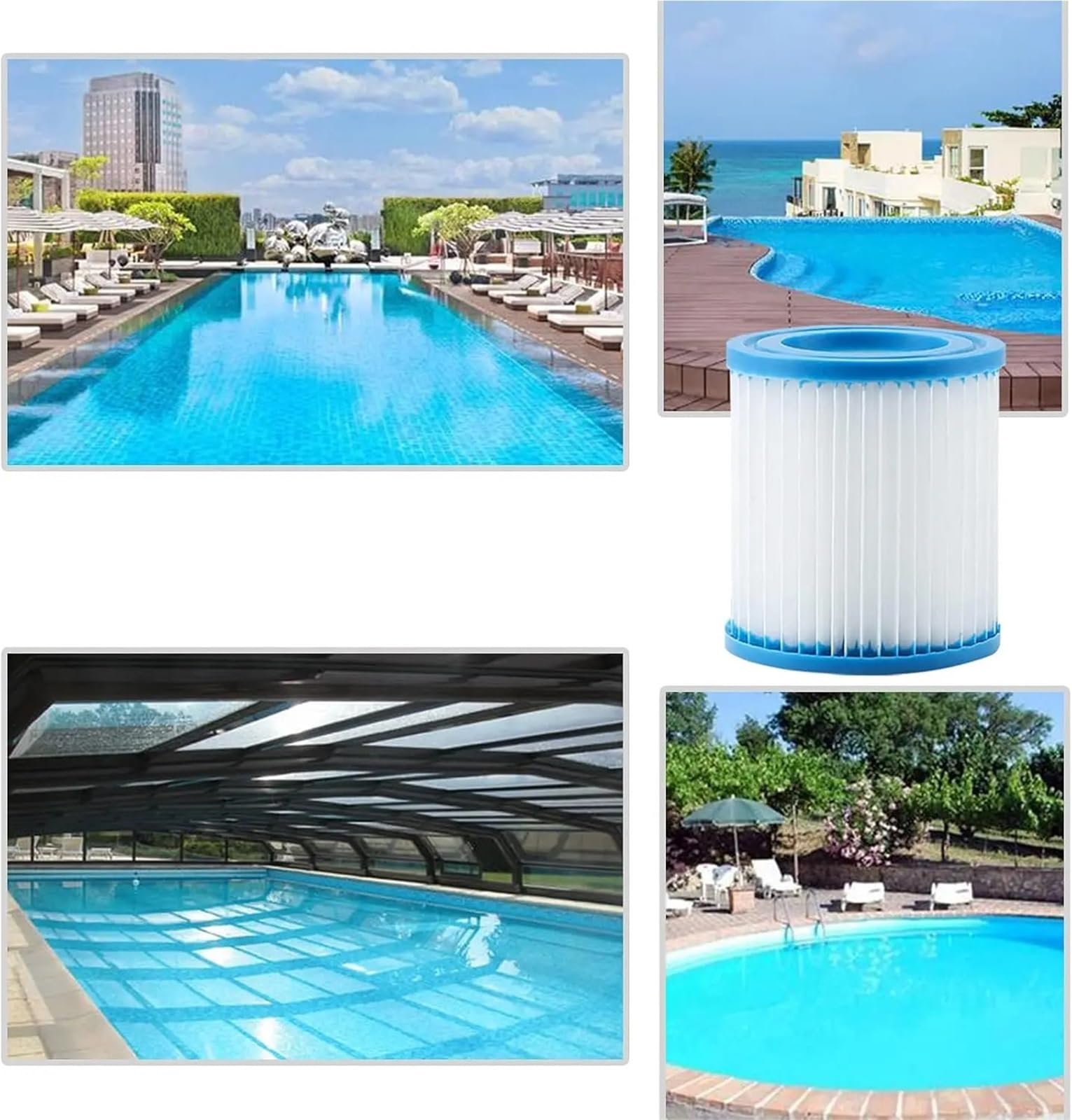 Cartuccia Filtro Piscina Tipo H, Compatibile con Intex, 29007 28601 28602(4pcs)