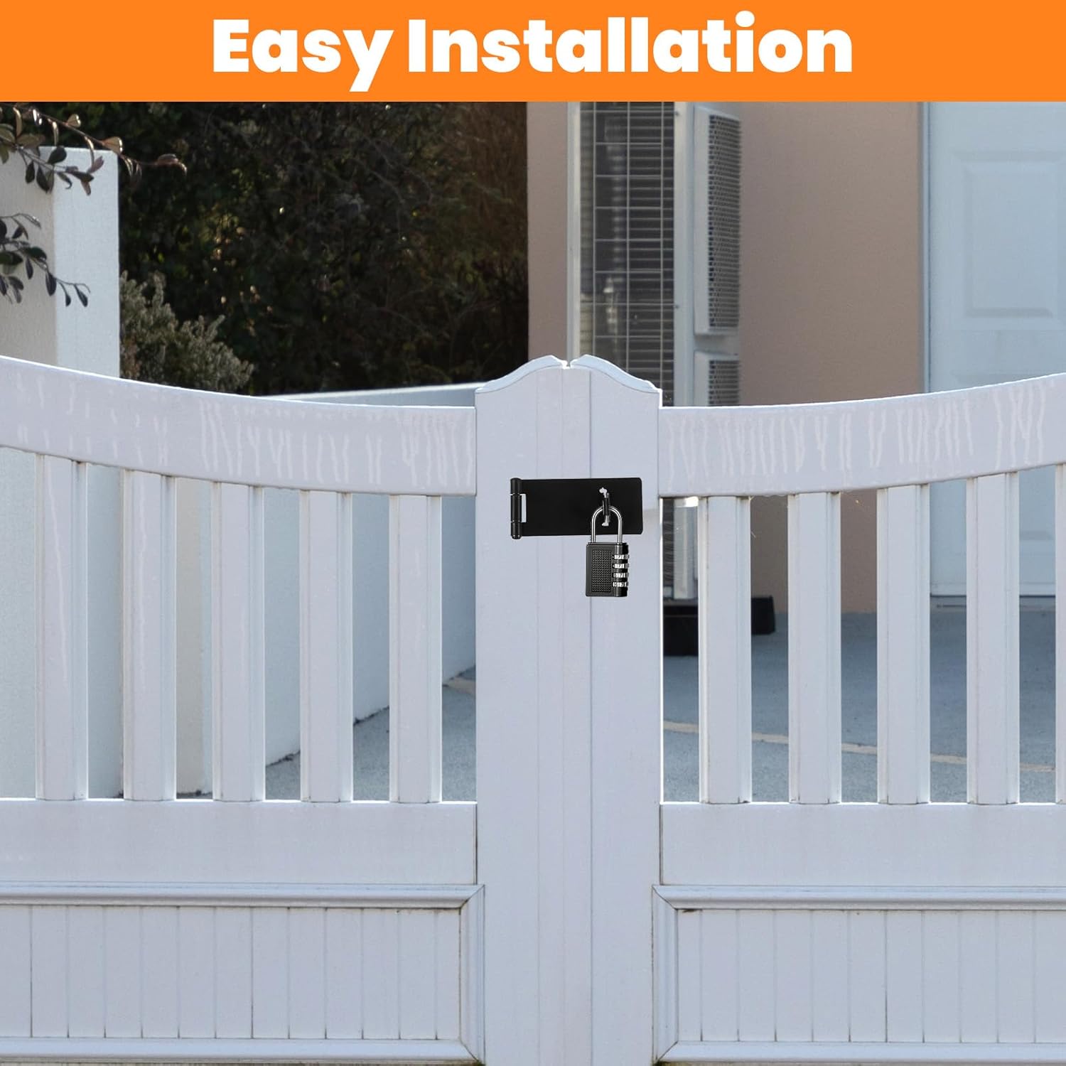 4 Pcs Hasp Latch Stainless Steel Padlock Latch 3 Inch Black Hasp Lock Latches Lock Latches Hardware for Wooden Fence Pet Cage Doors Cabinets Closets Window and More