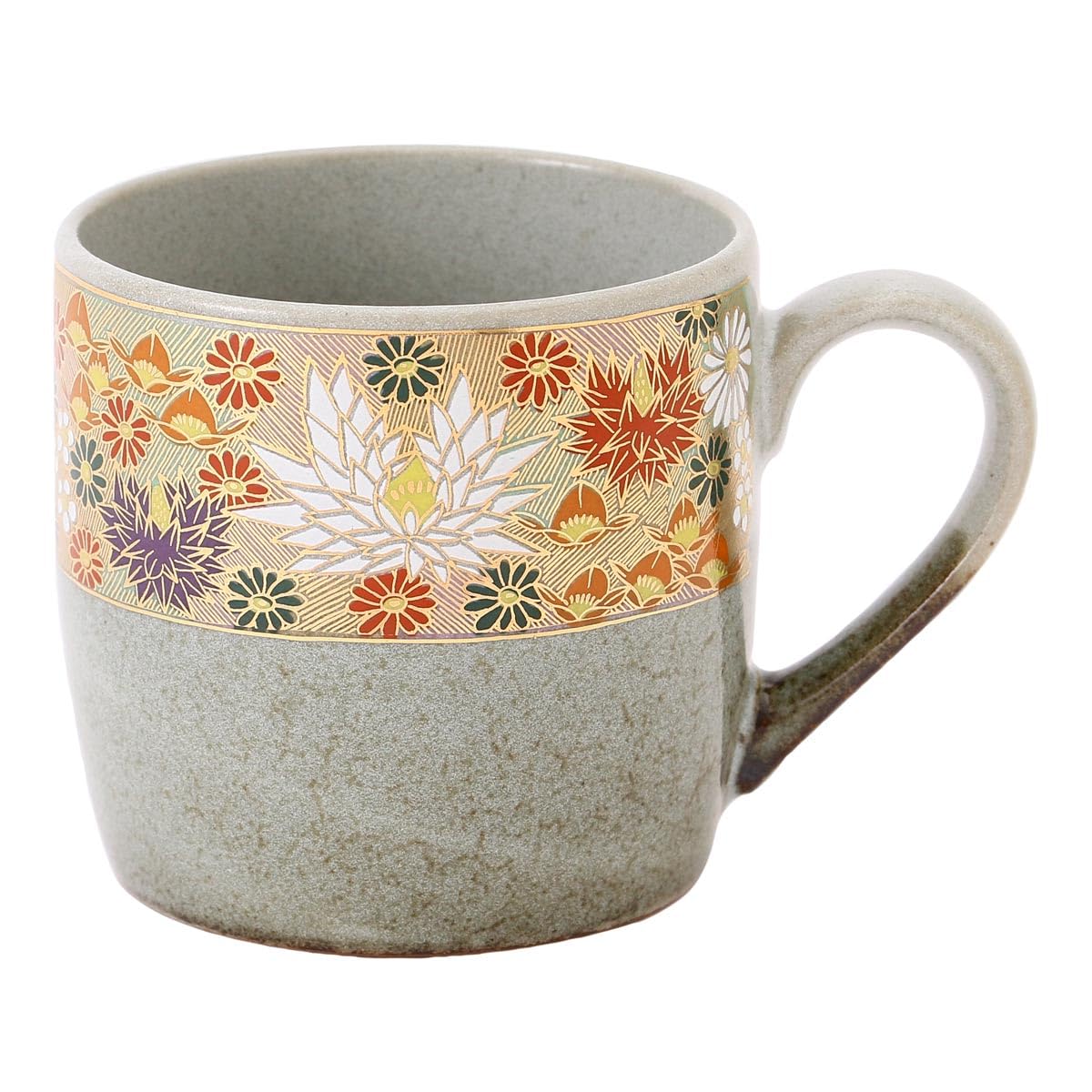 Amazon.co.jp: 九谷焼 マグカップ 本金花詰 K8-868 約300ml