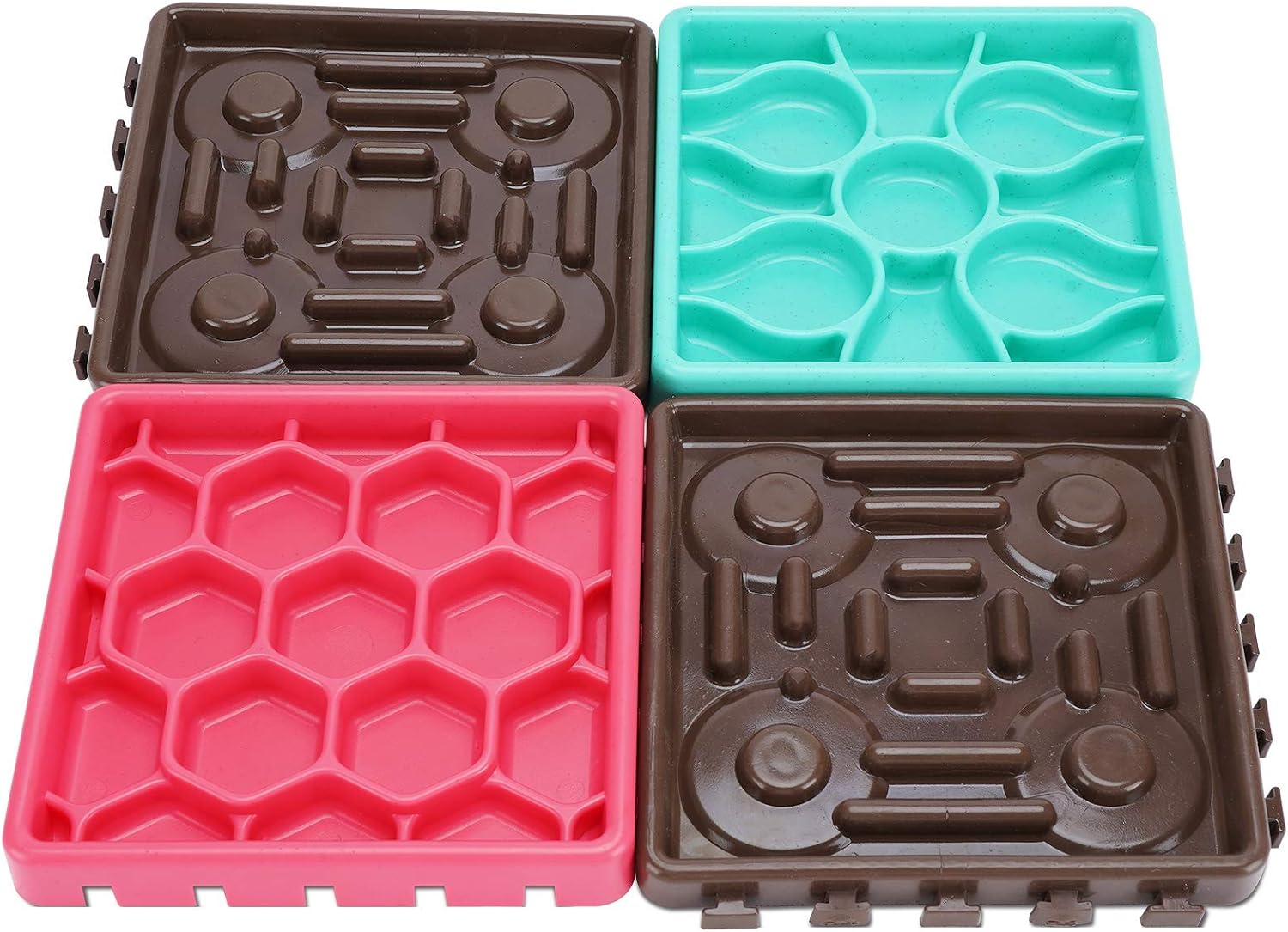 4 in 1 Pet Licking Pads Set, Slow Feeder Dog Bowl Lick Feeding Mat for Dogs and Cats Slower Healthier Eating, Reducing Boredom Anxiety…