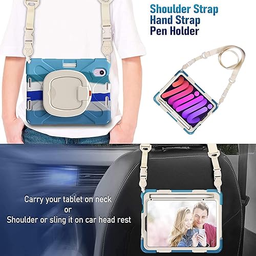 Vista 118 de Funda para iPad (A16) de 11 pulgadas 2025, Aslo para iPad 10 de 10.9 pulgadas 2022, funda resistente a prueba de golpes, soporte giratorio, soporte