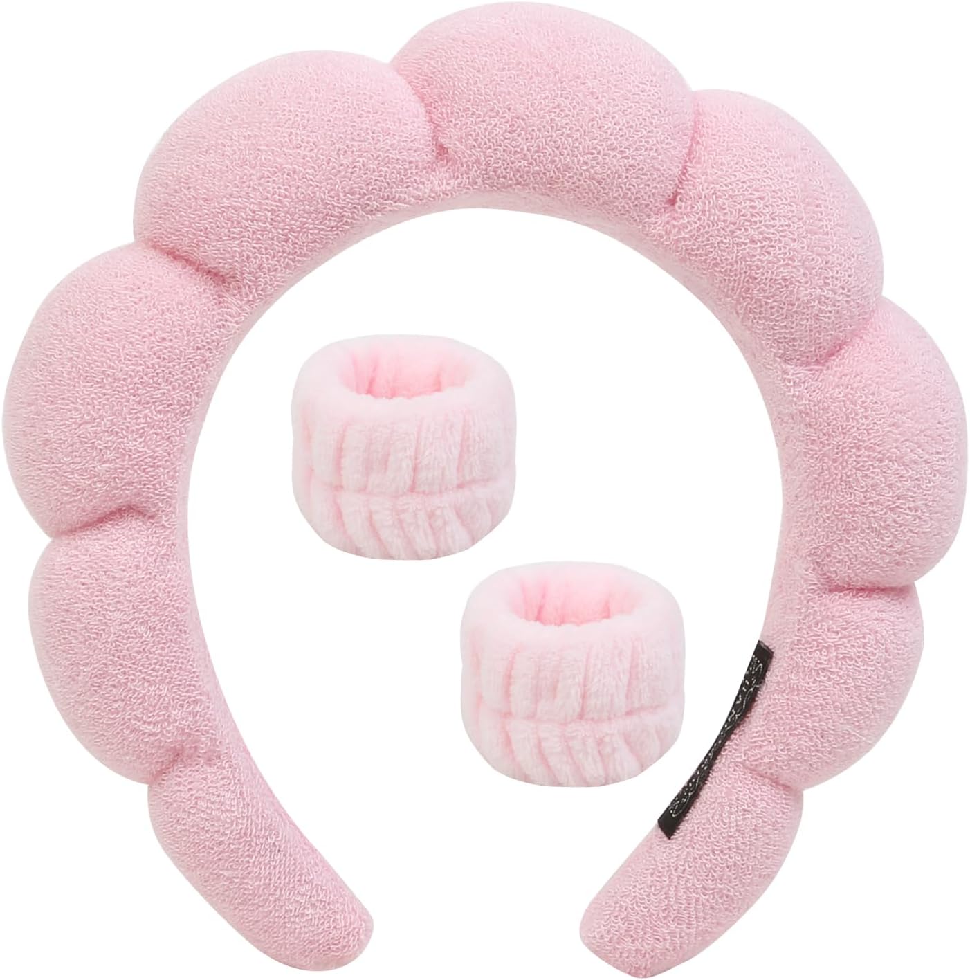 Hroevc 3 PCS Spa Headband and Wristband Set for Washing