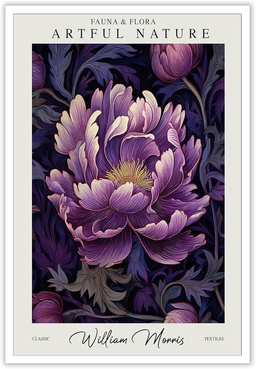 Orjdjz Wxkbl Purple William Morris Retro Flowers Exhibition Canvas Wall Art William Morris Prints Retro Painting For Home Wall Picture Decor 40X55cm Frameless
