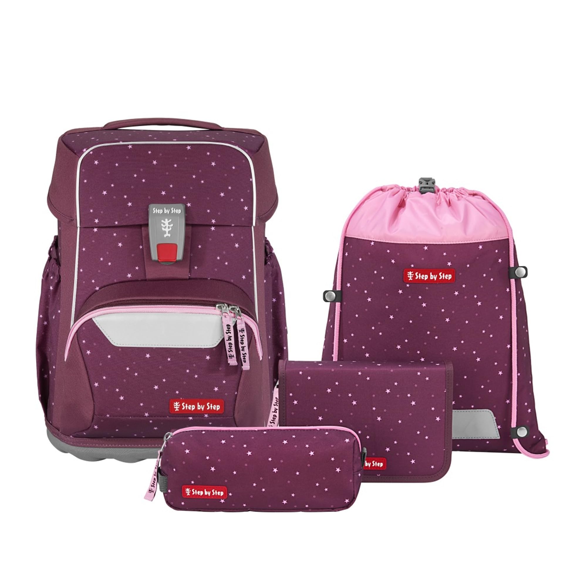 Step by Step Basis Schulranzen-Set 4-teilig Berry Stars