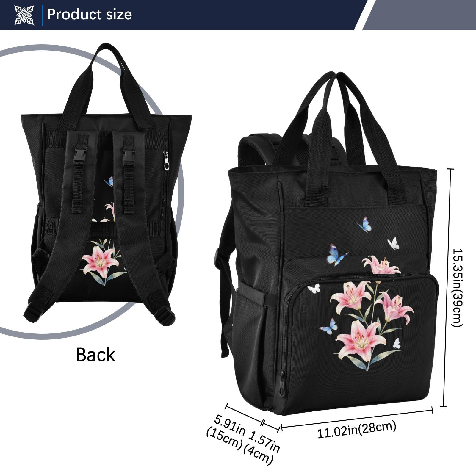 GuoChe Dobby - Mochila para pañales de nailon con múltiples bolsillos