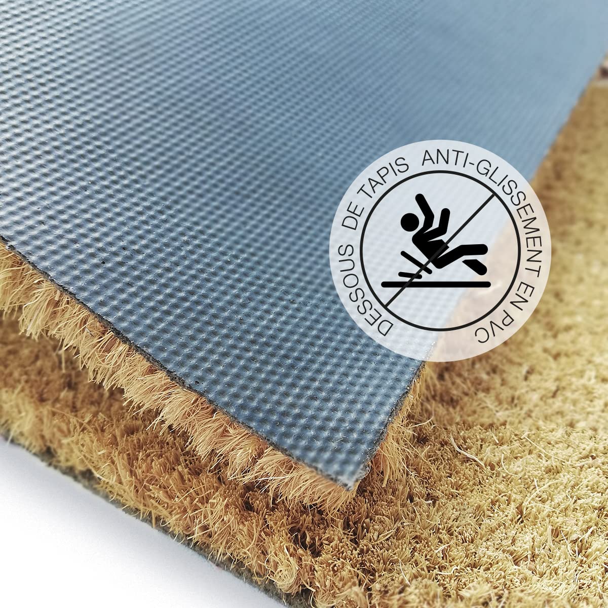 Zerbino In Fibra Di Cocco 40x70 Cm - Design Ciliegio In Fiore, Retro Antiscivolo, Per Interno Ed Esterno