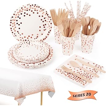 MXTIMWNA 161-Piece Party Tableware Paper Plates Children's Birthday Set Including Tablecloth Plates Cups Napkins for Birthday Weddings Anniversary 20 Guests