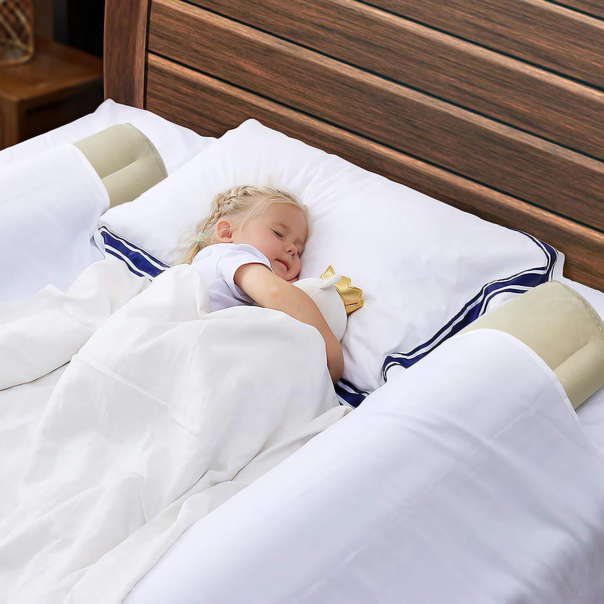 Barrière De Lit Gonflable Et Pliable Pour Enfant - Lot De 2, Sécurité Portable Pour Voyage, Antidérapante, Adaptée Tous Lits