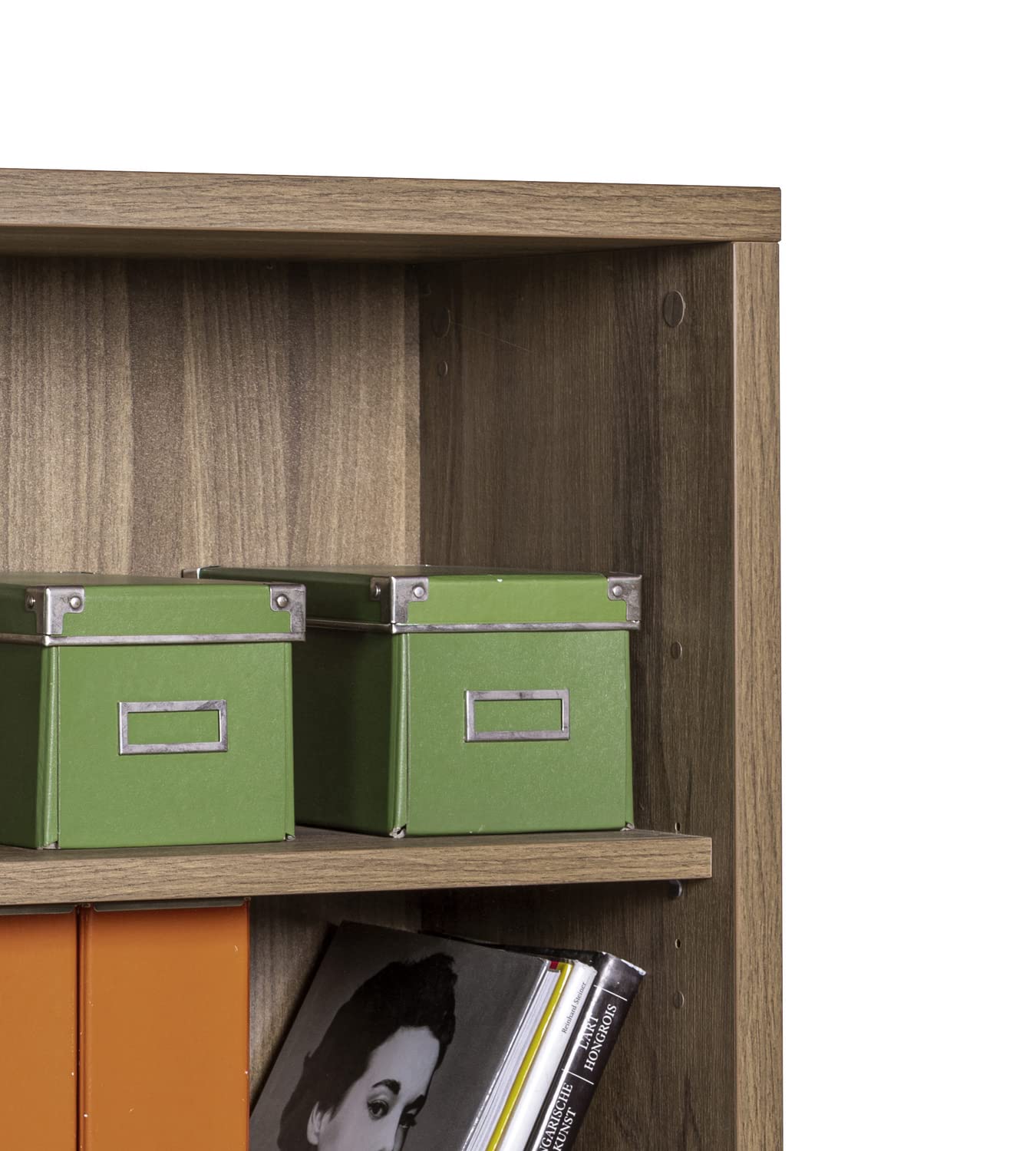 Composad | Libreria Alta della Linea DAVINCI BRERA Con 5 Ripiani Regolabili, Libreria Scaffale Moderna, (LxAxP) 81,60x217,50x35,70 cm, Noce Brera, Soggiorno, Studio, Ufficio, Made in Italy