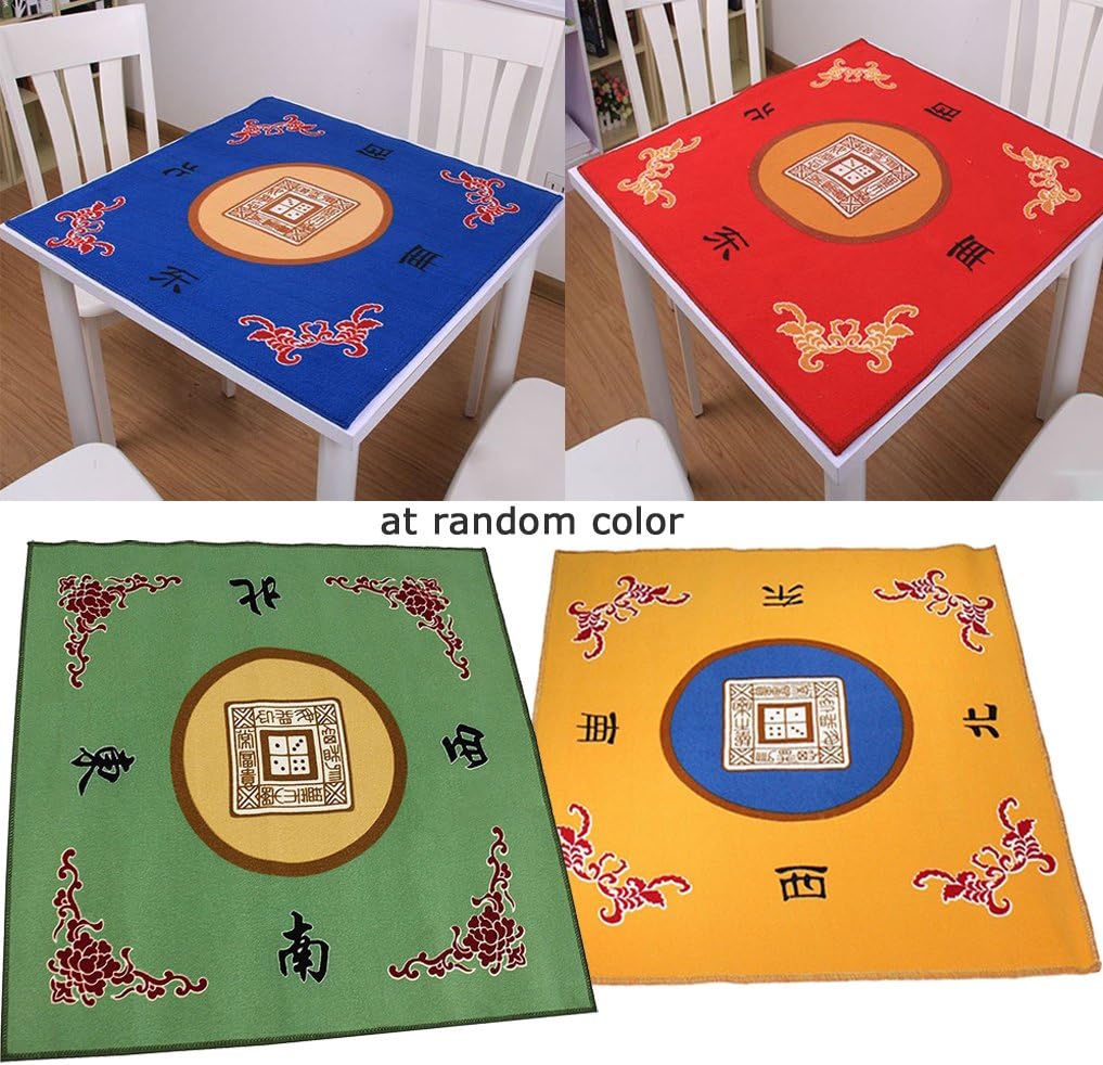Birsppy We Pay Your Sales Tax Free Tabletop Cover + 166 Tiles Black Bag with Blue Stitiches American Mahjong Set