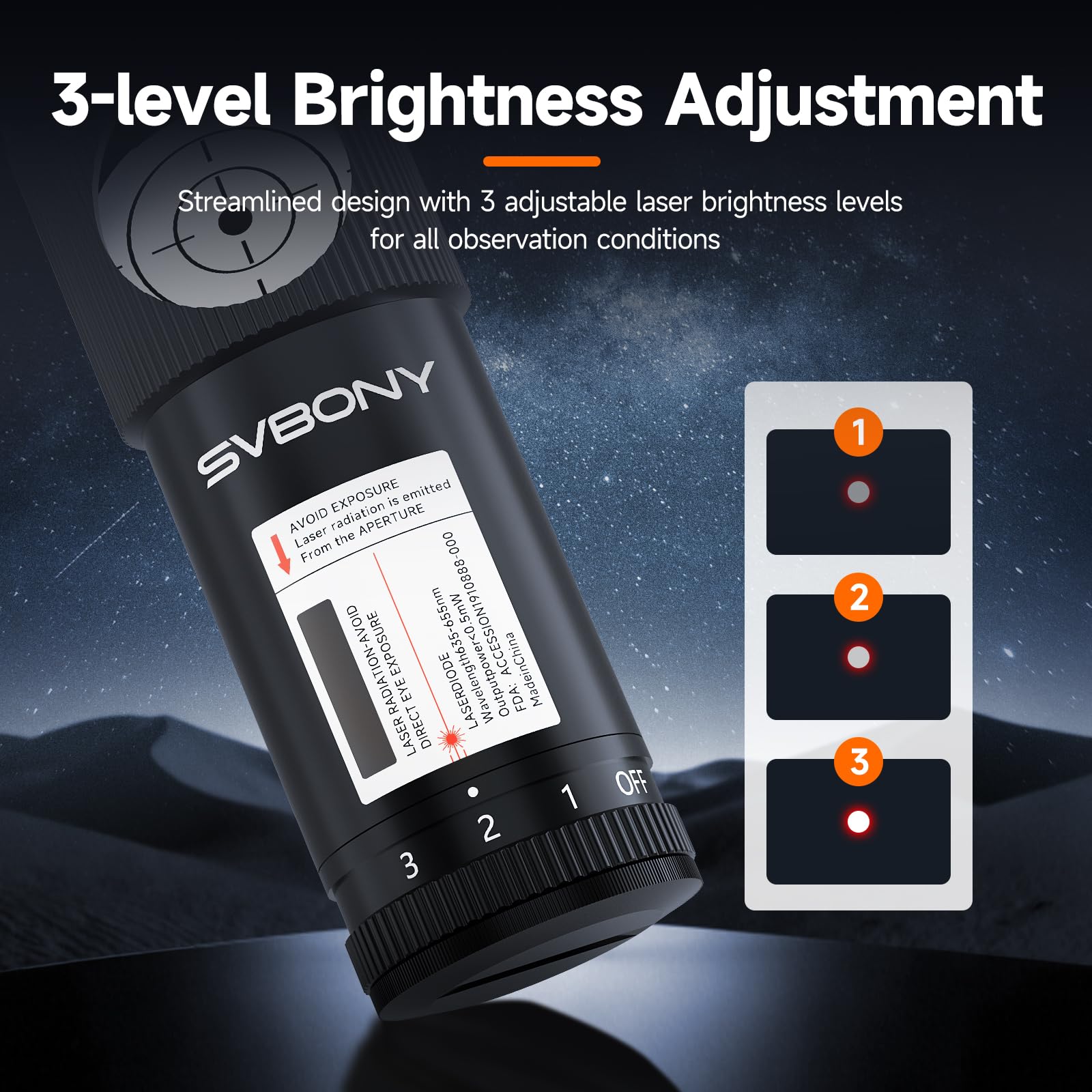Svbony SV121 Kollimator für Teleskop 1,25'', 3 Helligkeitsanpassung, Dreieckige Positionierschraub, Doppelte Dichtungsringe, für Newton SCT Reflector Teleskop Astronomischen Beobachtung
